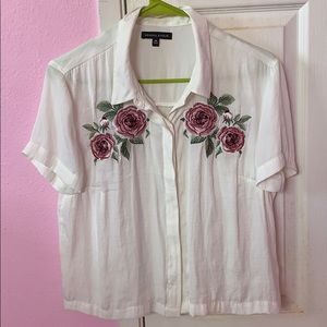 K&K Collared Button Down Short Top